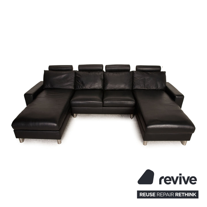 Canapé d'angle Stressless E 200 en cuir noir