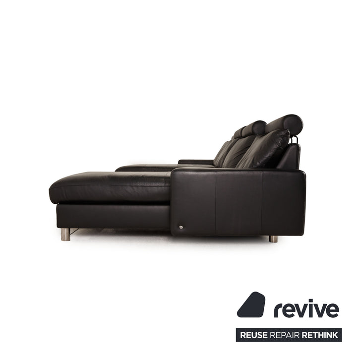 Canapé d'angle Stressless E 200 en cuir noir