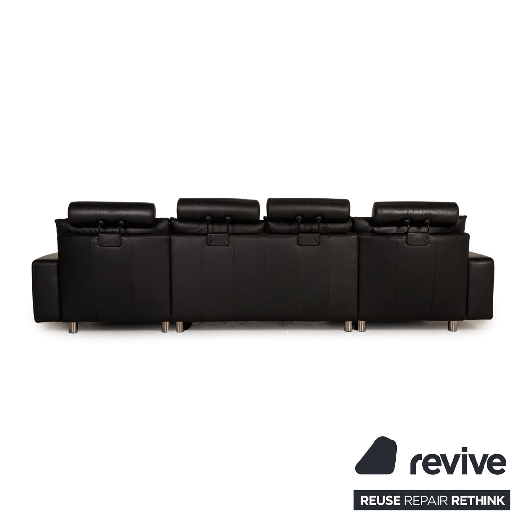 Canapé d'angle Stressless E 200 en cuir noir