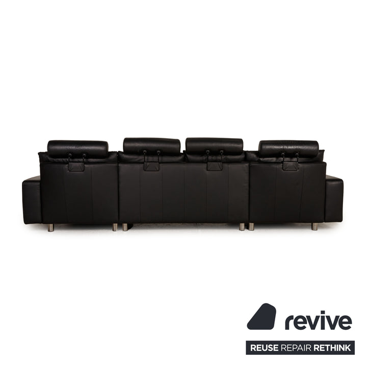 Canapé d'angle Stressless E 200 en cuir noir