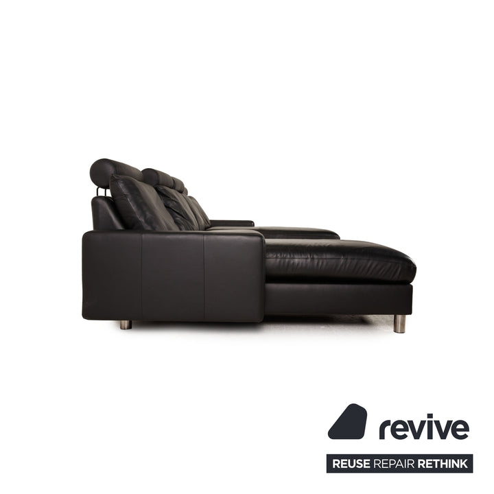 Canapé d'angle Stressless E 200 en cuir noir