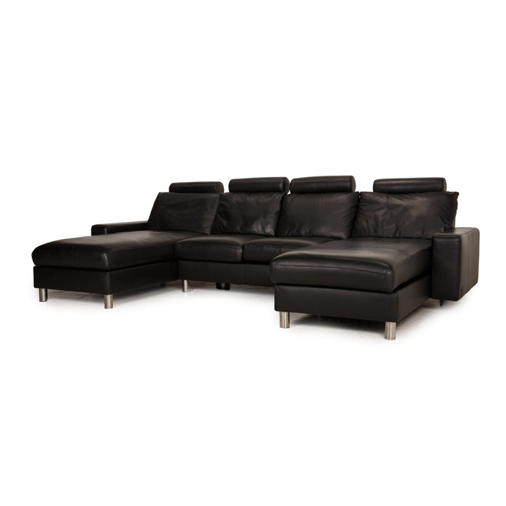 Canapé d'angle Stressless E 200 en cuir noir