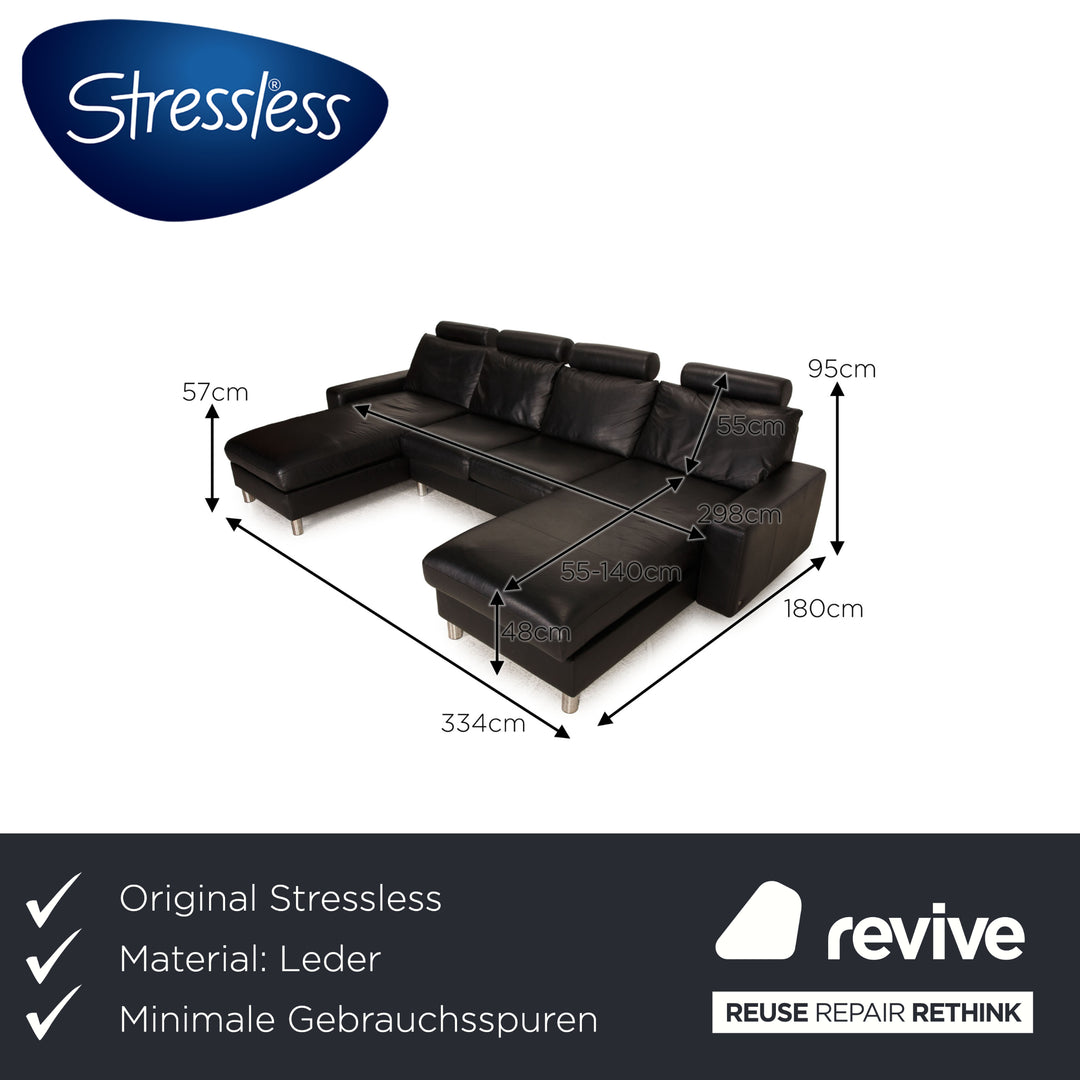 Canapé d'angle Stressless E 200 en cuir noir