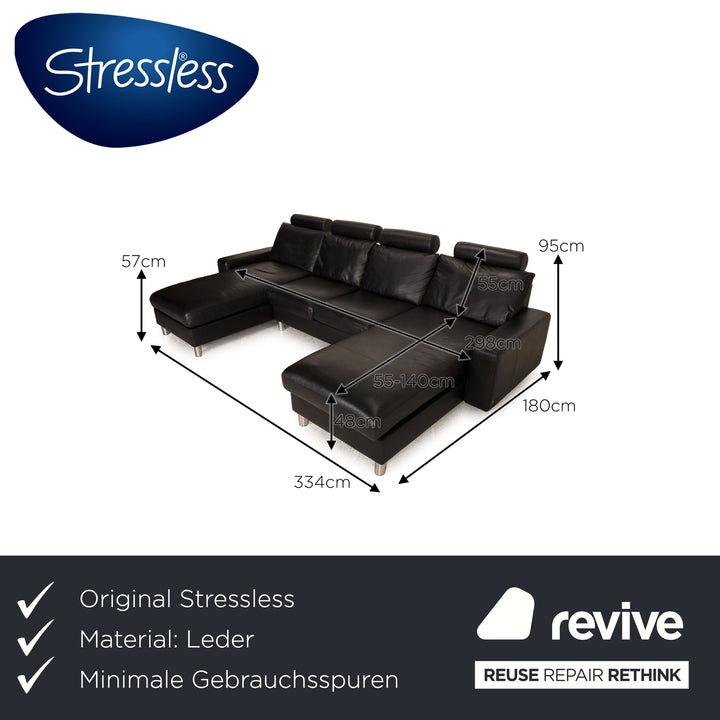 Canapé d'angle Stressless E 200 en cuir noir