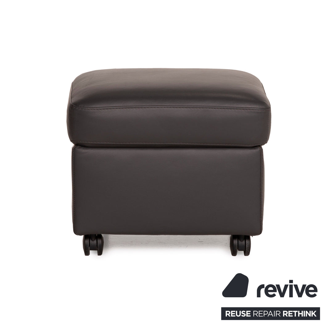 Stressless E300 Leder Hocker Grau