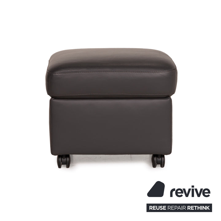 Stressless E300 Leder Hocker Grau