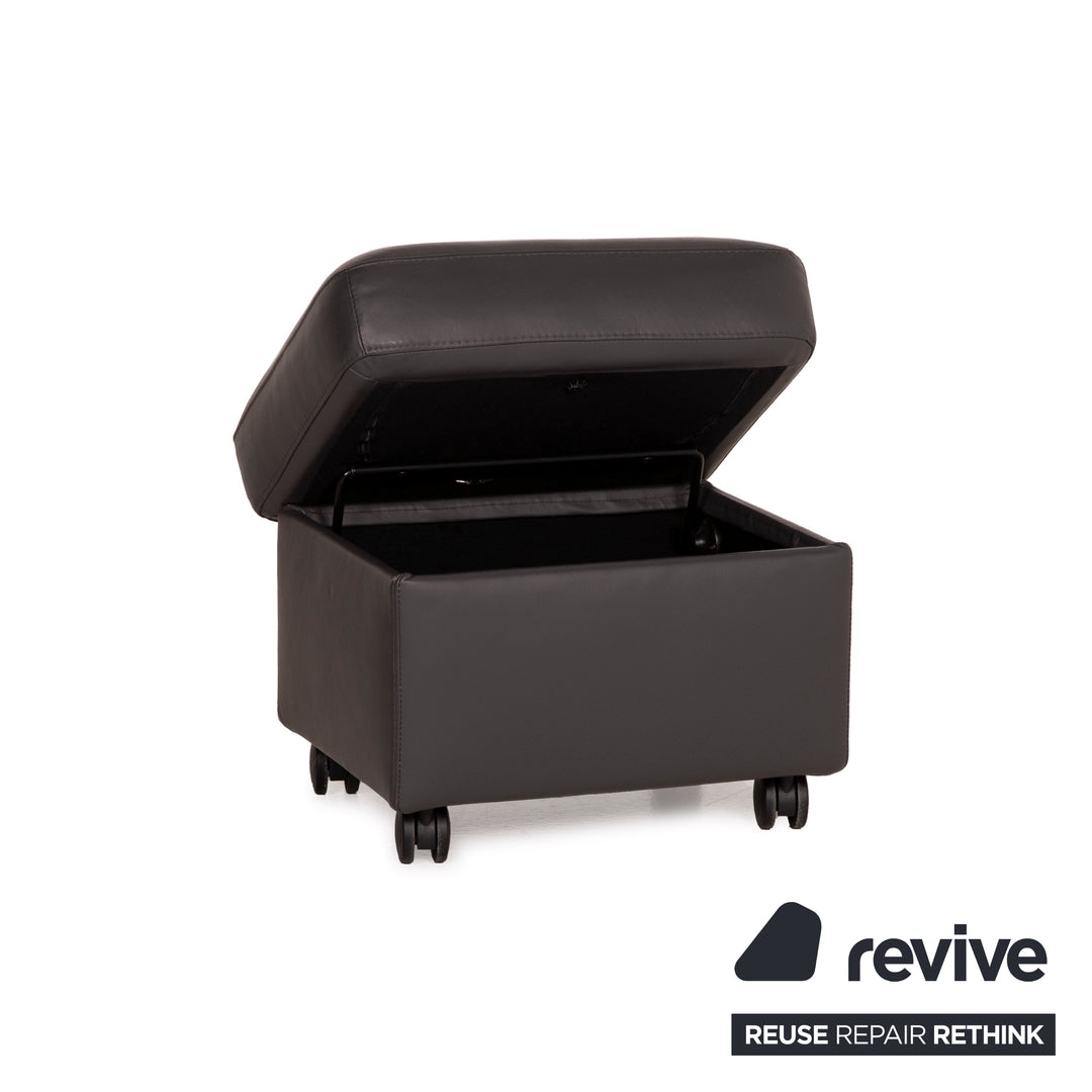 Stressless E300 Leder Hocker Grau