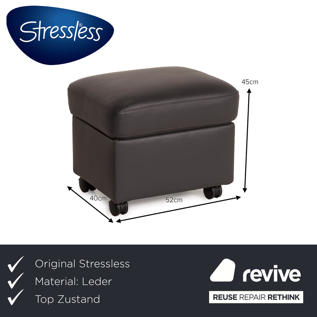 Stressless E300 Leder Hocker Grau
