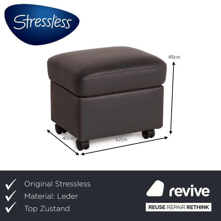 Stressless E300 Leder Hocker Grau