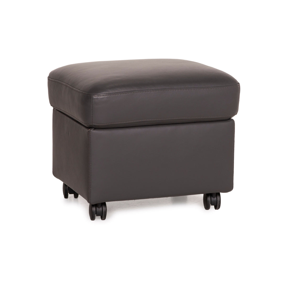 Stressless E300 Leder Hocker Grau