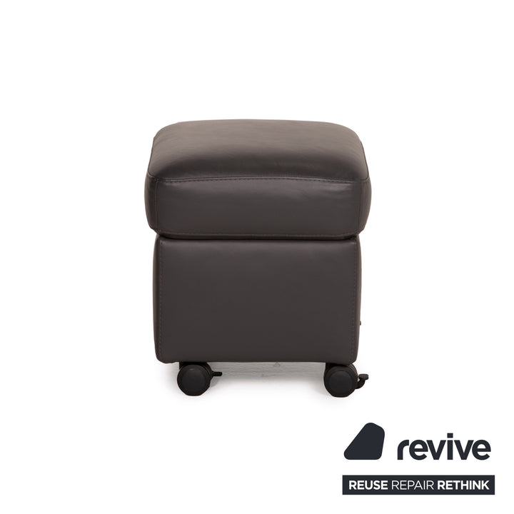 Stressless E300 Leder Hocker Grau
