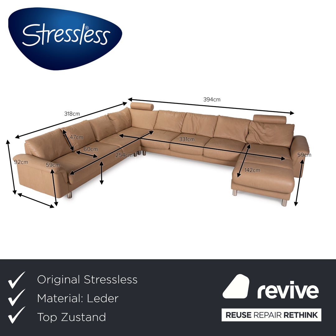 Stressless E300 Leather Sofa Beige Corner Sofa Cream Corner Sofa U Shape Sofa Set