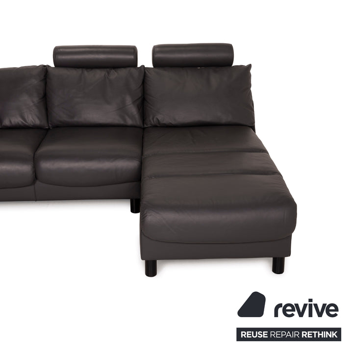 Stressless E300 Leder Sofa Ecksofa Grau