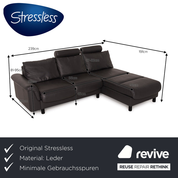 Stressless E300 Leder Sofa Ecksofa Grau