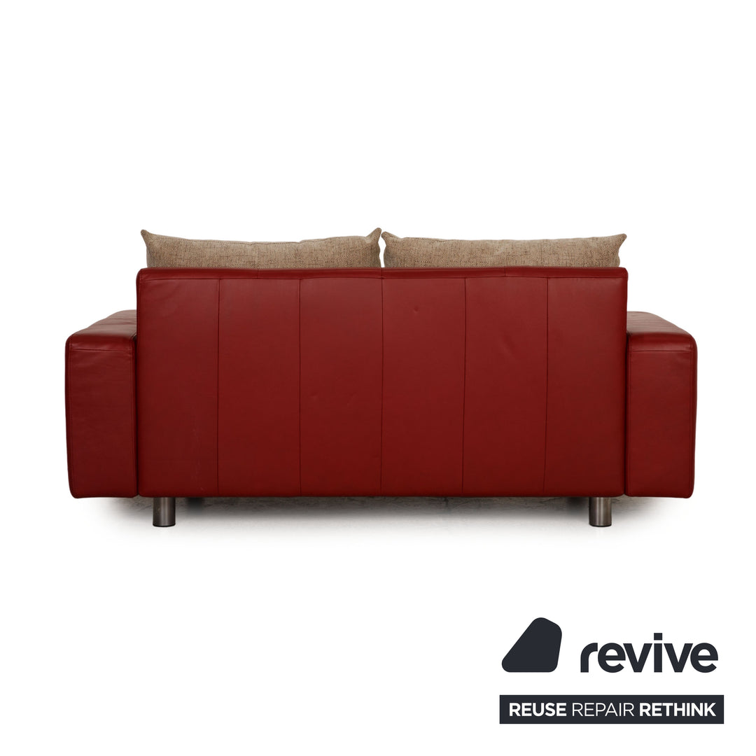 Stressless E600 Leather Sofa Red Two seater couch