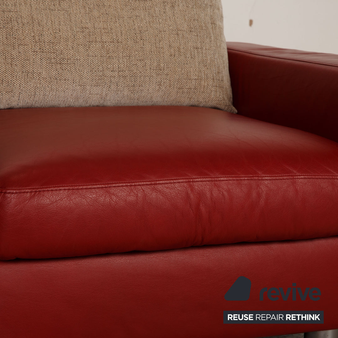 Stressless E600 Leather Sofa Red Two seater couch
