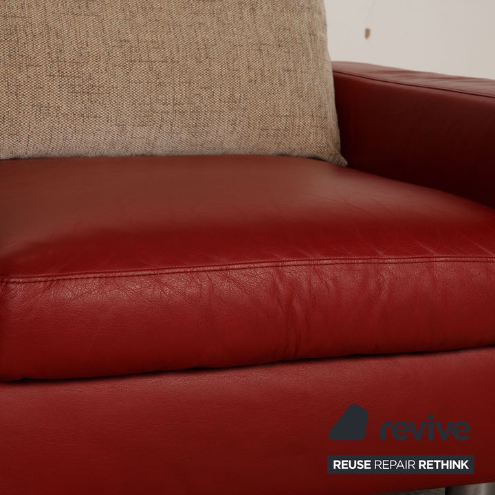 Stressless E600 Leather Sofa Red Two seater couch