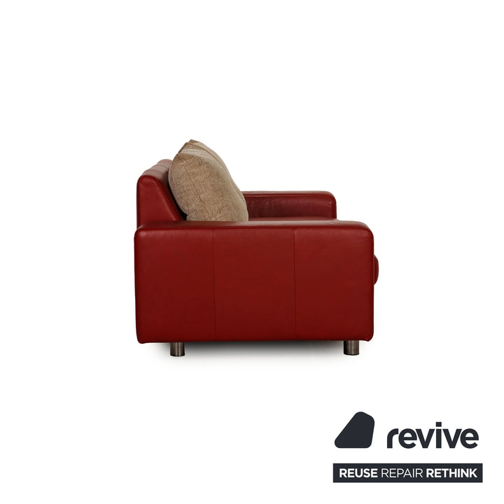 Stressless E600 Leather Sofa Red Two seater couch