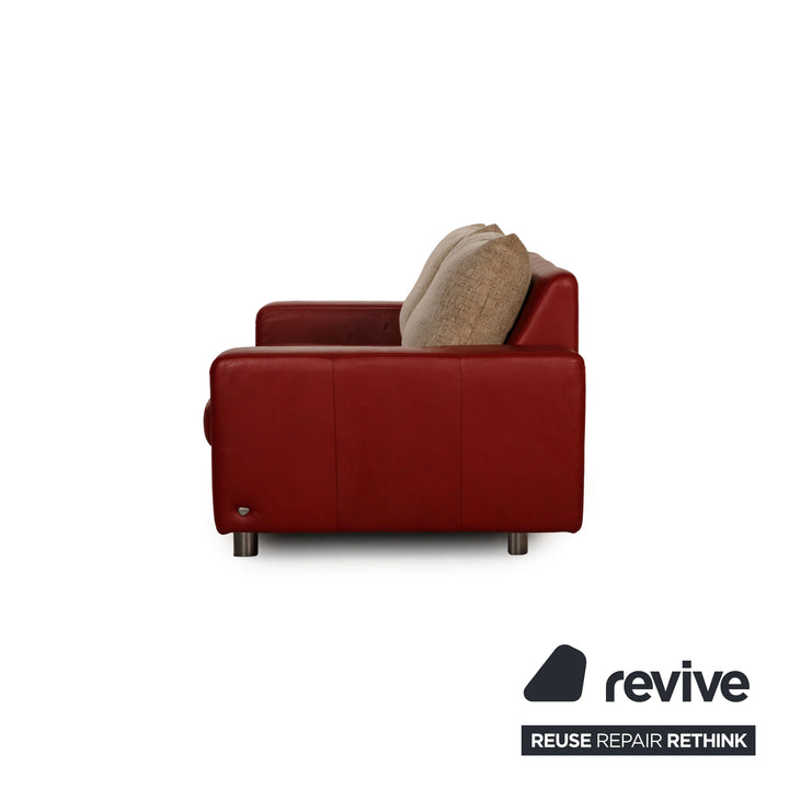 Stressless E600 Leather Sofa Red Two seater couch