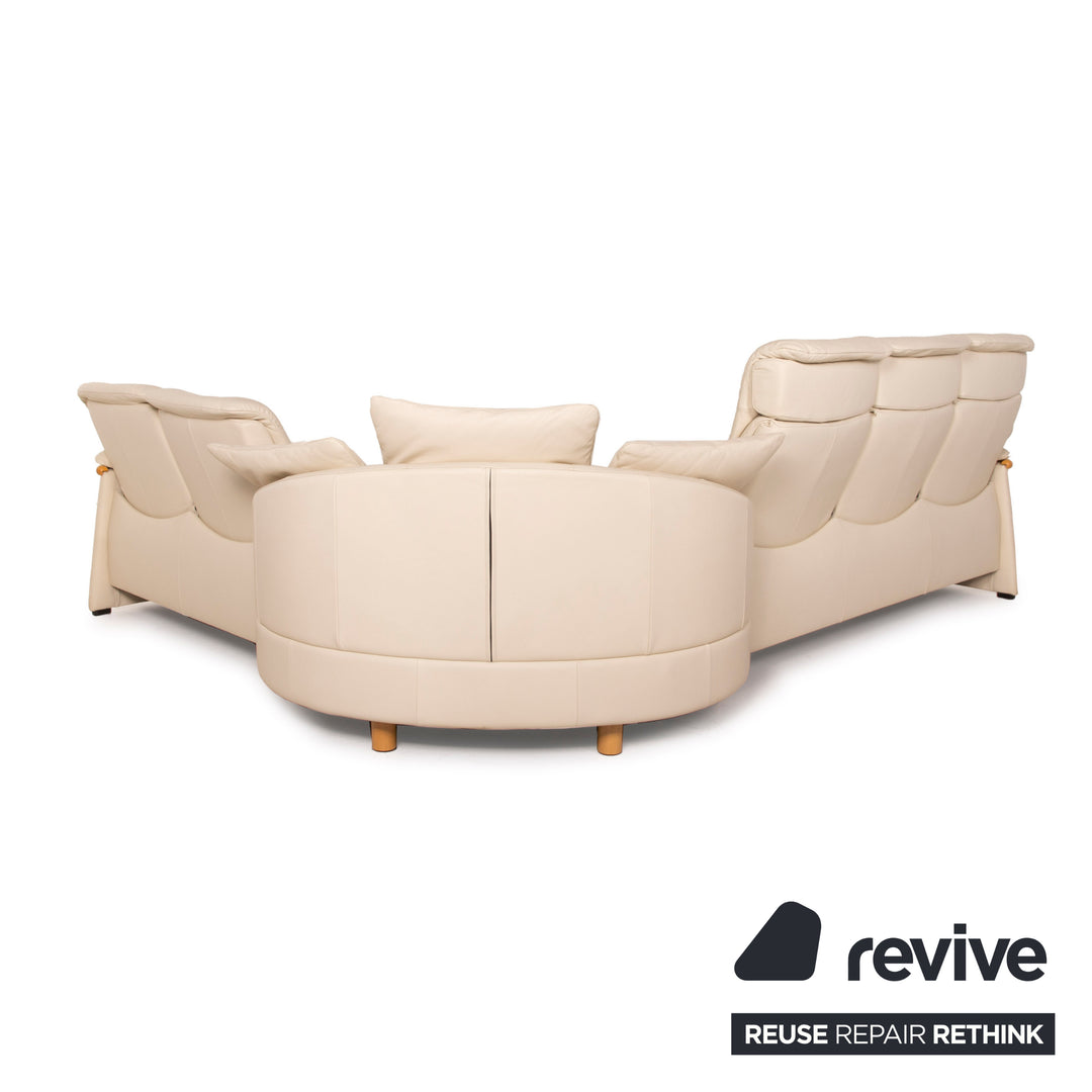 Stressless Eldorado Leather Cream Corner Sofa