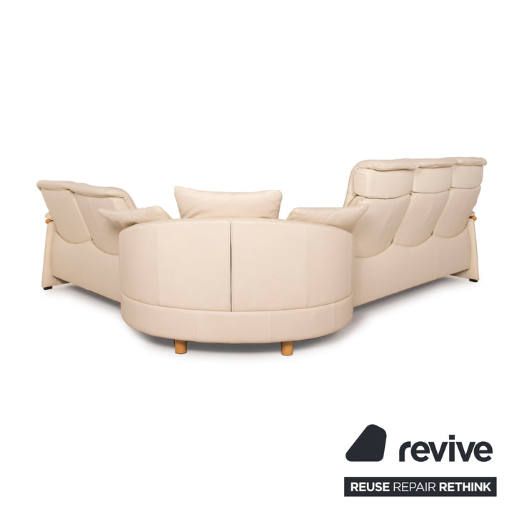 Stressless Eldorado Leather Cream Corner Sofa