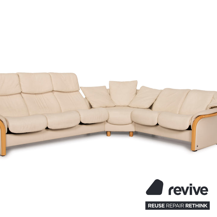 Stressless Eldorado Leather Cream Corner Sofa