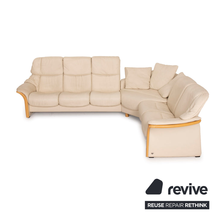 Stressless Eldorado Leather Cream Corner Sofa