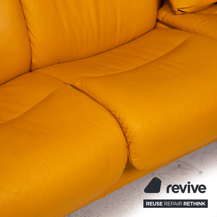 Canapé d'angle en cuir Stressless Eldorado, fonction relaxation, jaune