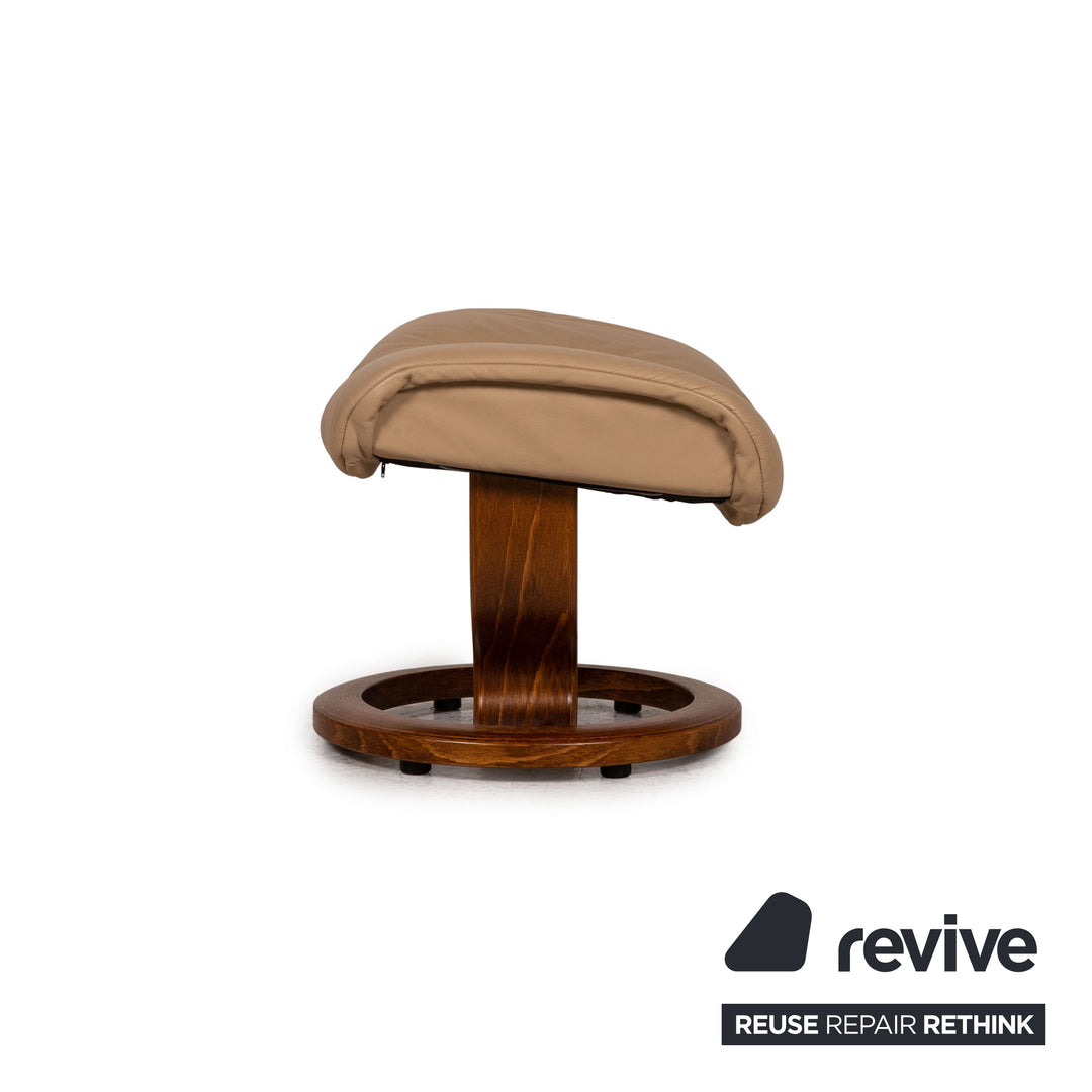 Stressless Eldorado Leather Stool Beige