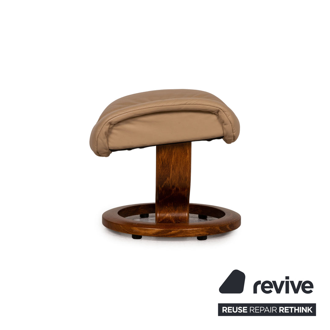 Stressless Eldorado Leather Stool Beige
