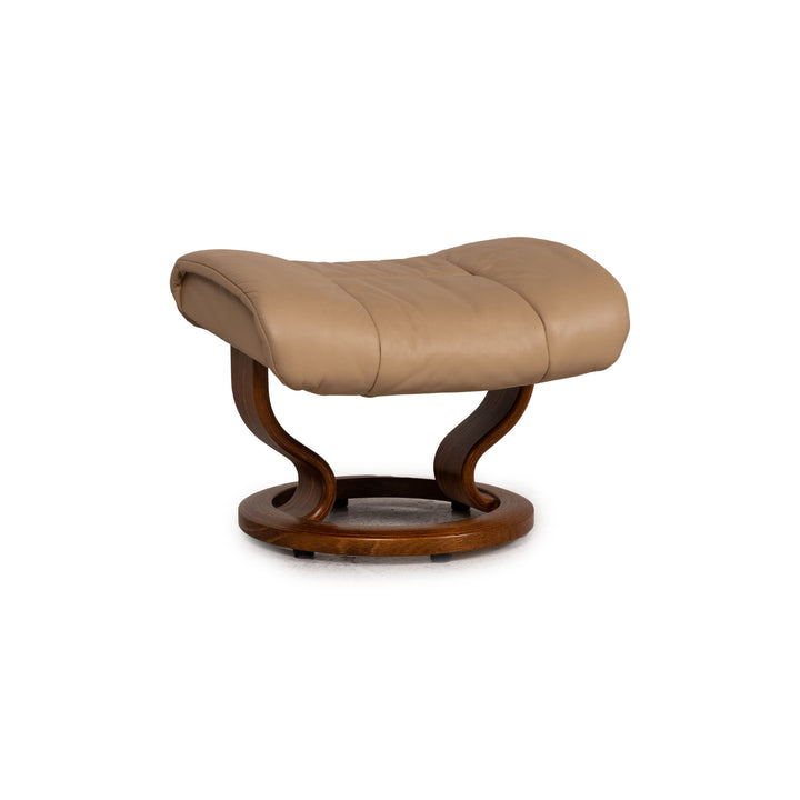 Stressless Eldorado Leather Stool Beige