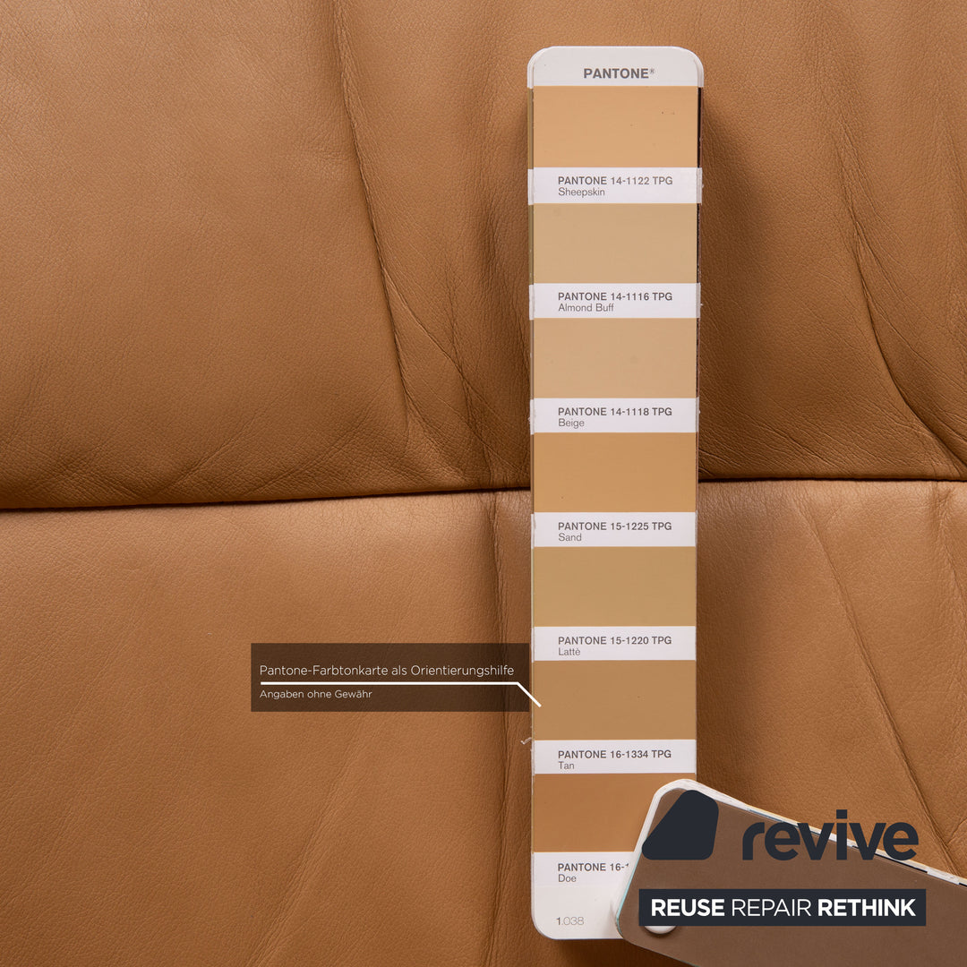 Stressless Eldorado Leder Sofa Beige Dreisitzer Couch
