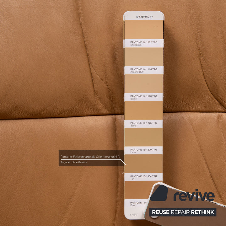 Stressless Eldorado Leder Sofa Beige Dreisitzer Couch