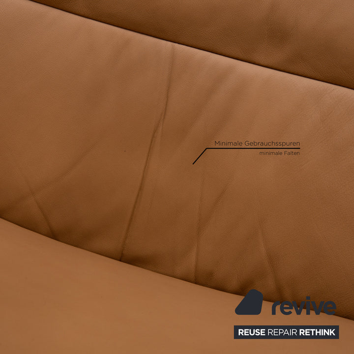 Stressless Eldorado Leder Sofa Beige Dreisitzer Couch