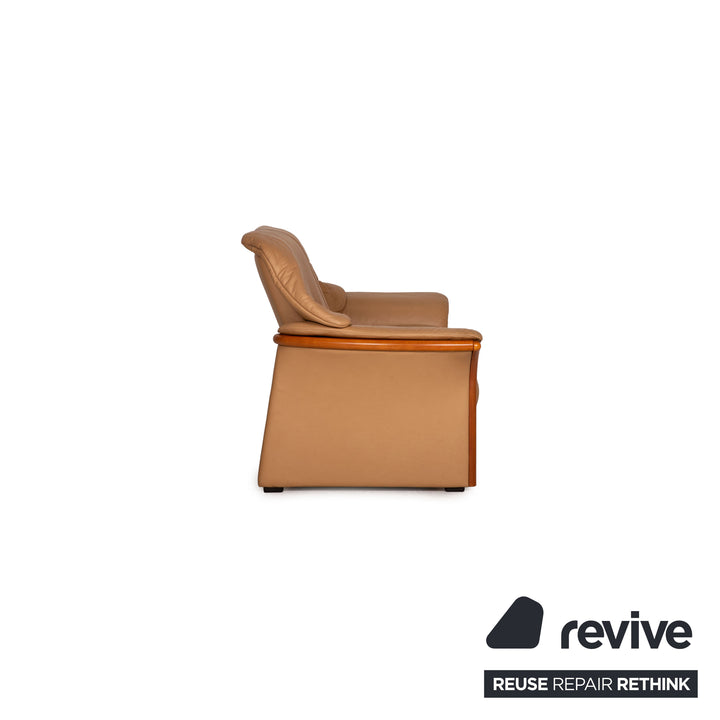 Stressless Eldorado Leder Sofa Beige Dreisitzer Couch