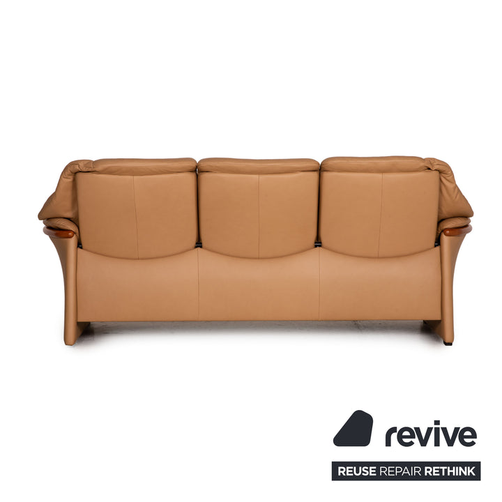 Stressless Eldorado Leder Sofa Beige Dreisitzer Couch
