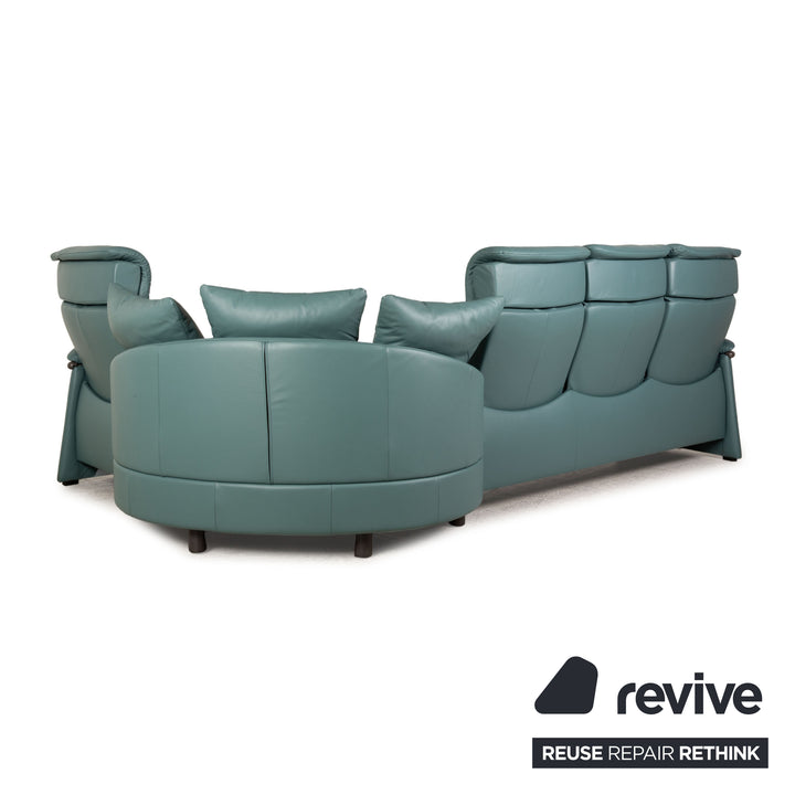 Stressless Eldorado Leder Sofa Grün Ecksofa Couch