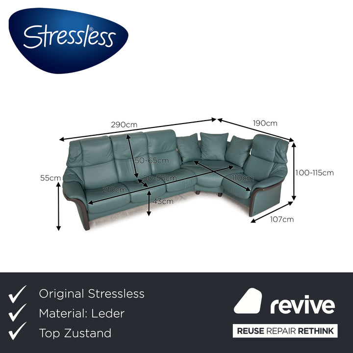 Stressless Eldorado Leder Sofa Grün Ecksofa Couch