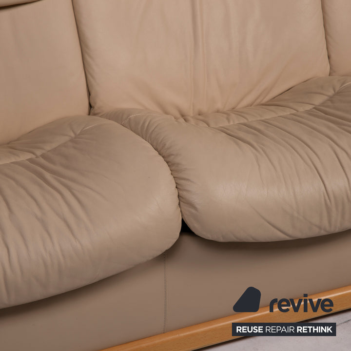 Stressless Granada Leder Sofa Beige Dreisitzer #14914