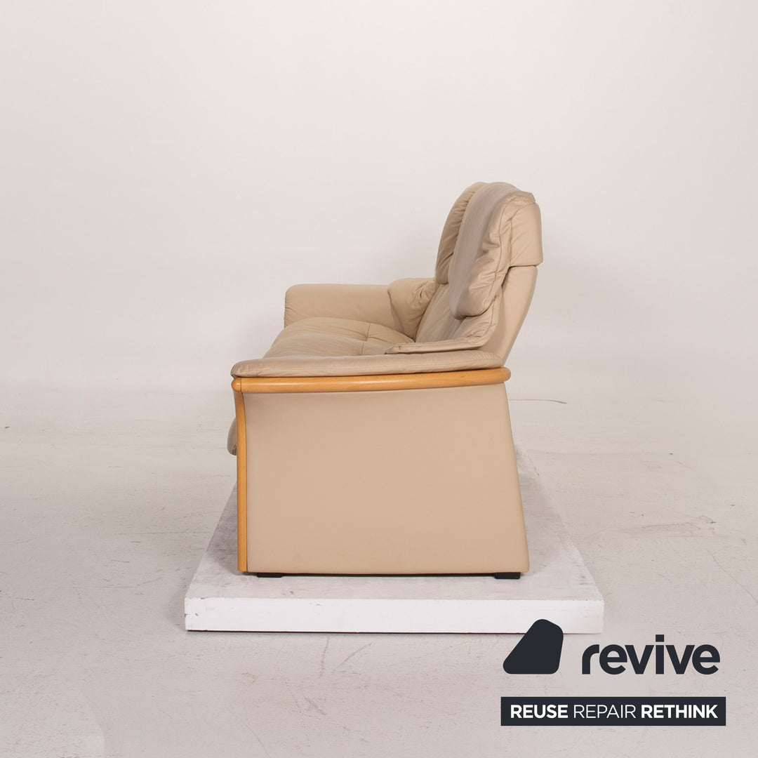 Stressless Granada Leder Sofa Beige Dreisitzer #14914