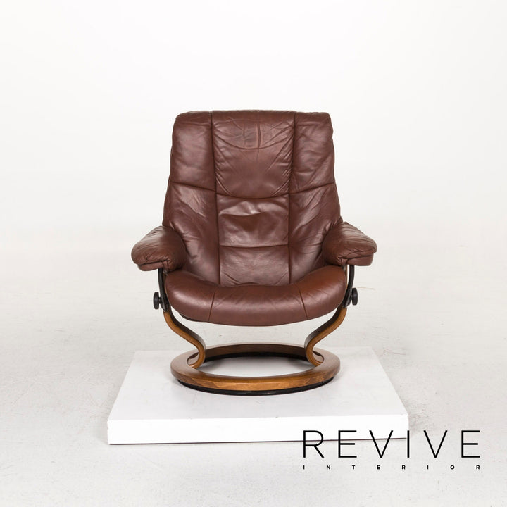 Stressless Kensington Leather Armchair incl. Footstool Brown #12718