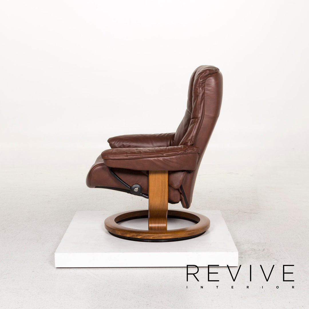 Stressless Kensington Leather Armchair incl. Footstool Brown #12718