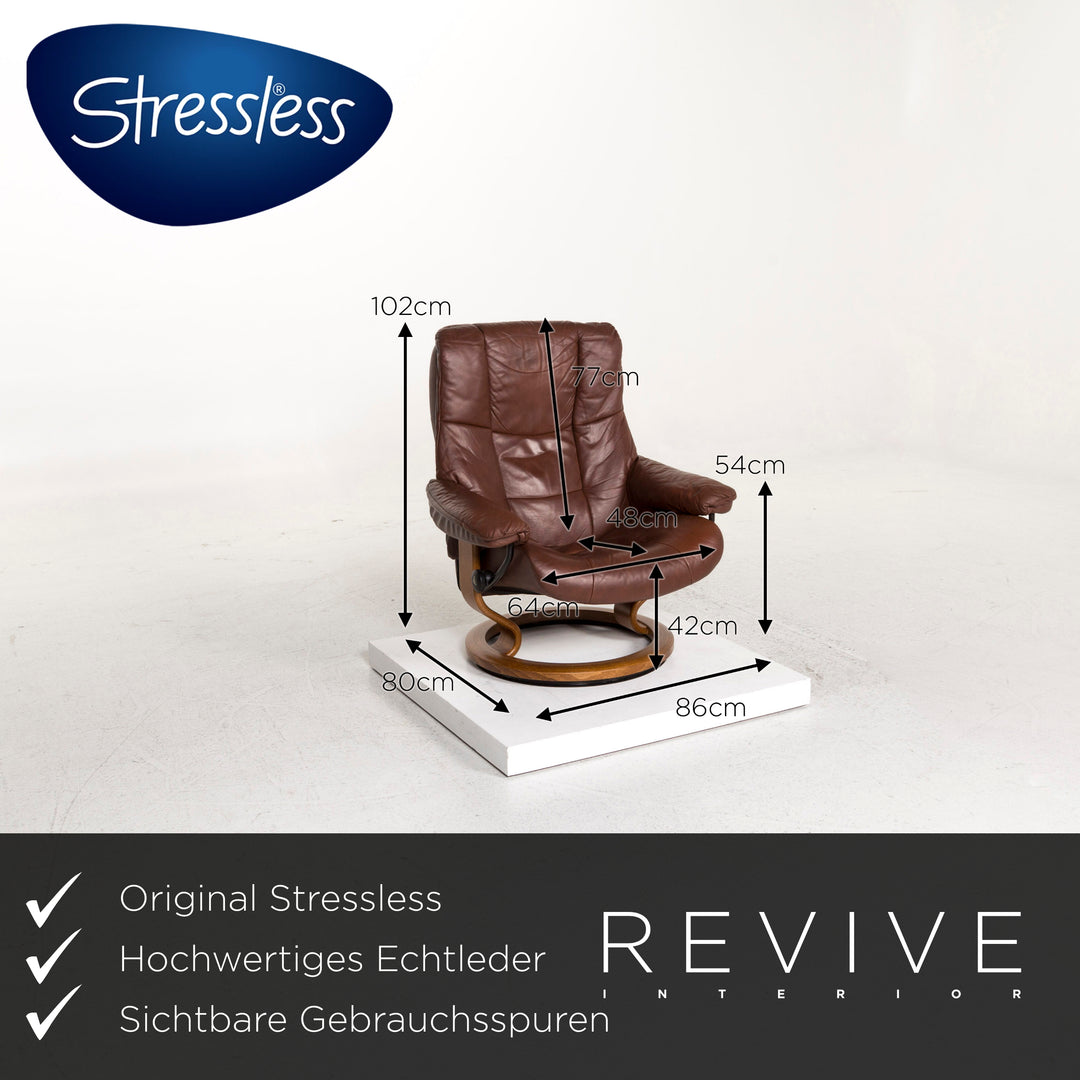 Stressless Kensington Leather Armchair incl. Footstool Brown #12718