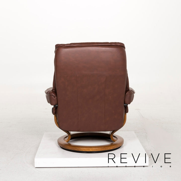 Stressless Kensington Leather Armchair incl. Footstool Brown #12718