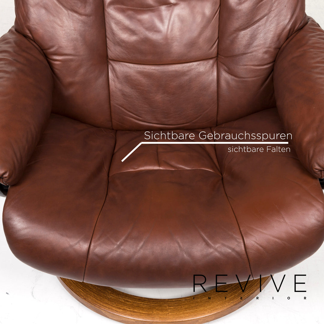 Stressless Kensington Leather Armchair incl. Footstool Brown #12718