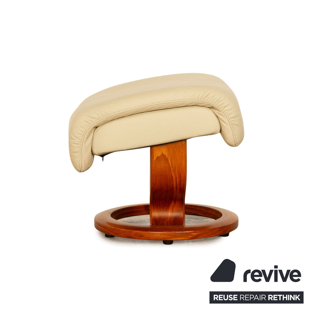 Tabouret en cuir Stressless crème