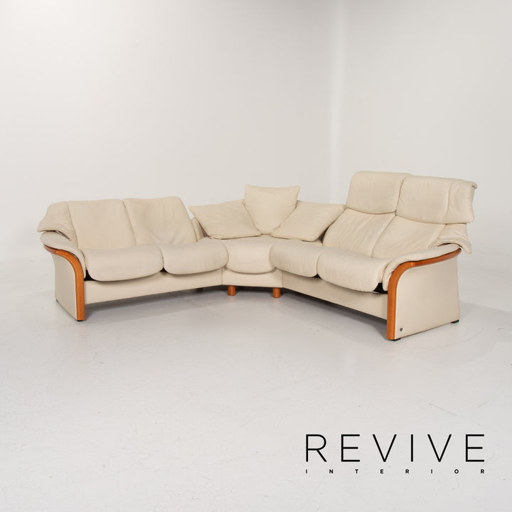 Stressless Leather Sofa Cream Corner Sofa #13989