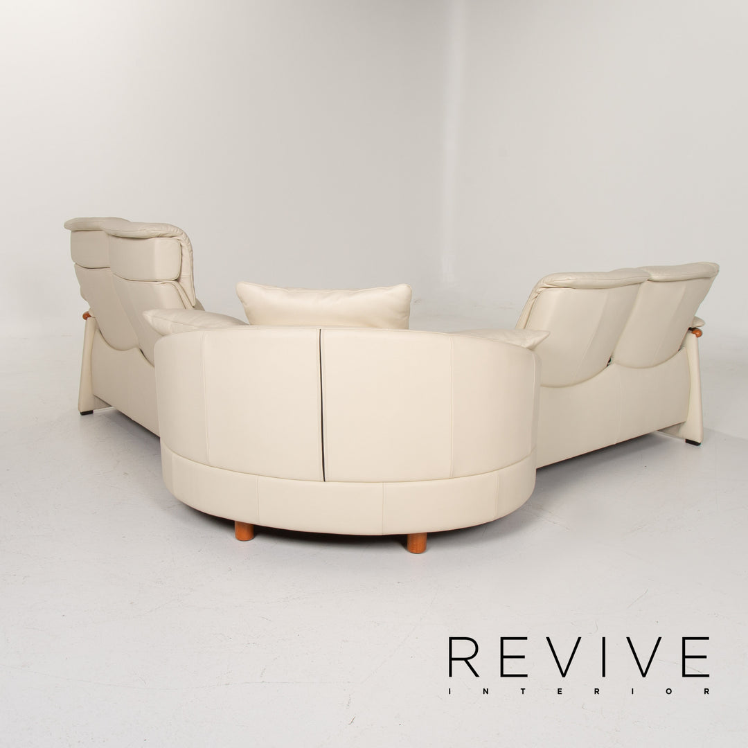 Stressless Leather Sofa Cream Corner Sofa #13989