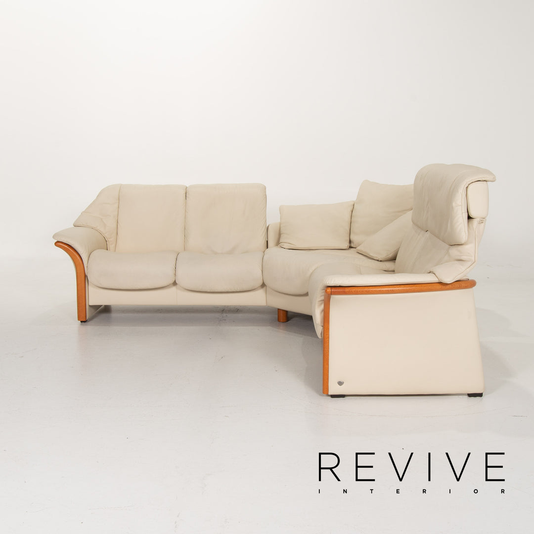 Stressless Leather Sofa Cream Corner Sofa #13989