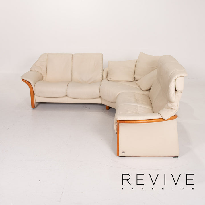 Stressless Leather Sofa Cream Corner Sofa #13989